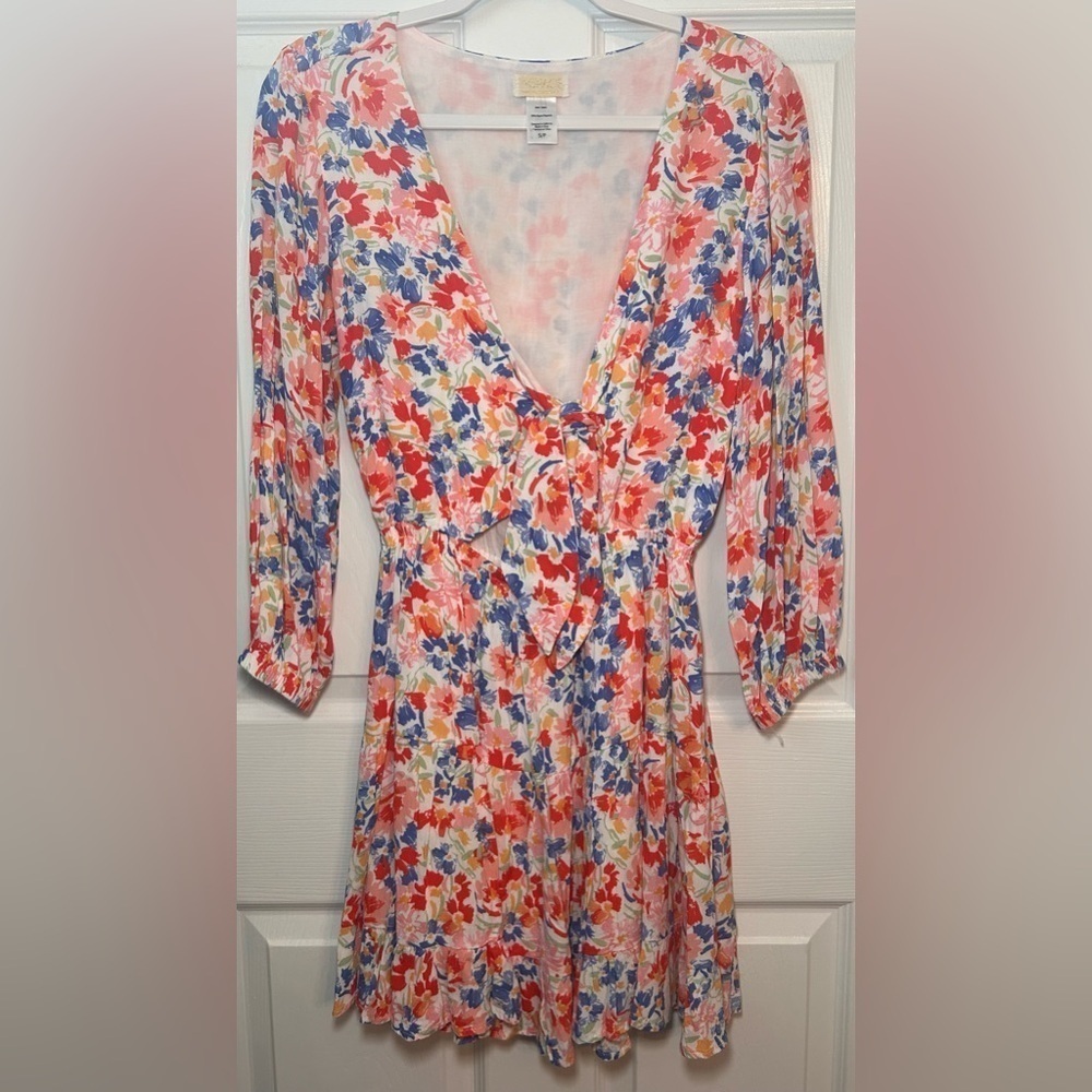 L*Space Floral Cover-Up Mini Dress- Size Small - Picture 4 of 8